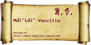 Máté Vaszilia névjegykártya